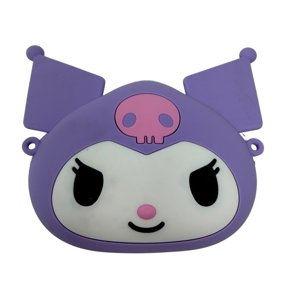 Sanrio Handbags - Kuromi Purple Skull Face Coin Purse Pouch Sanrio Licensed Kids Teens Party Purse